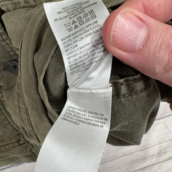 Lucky Brand Military Button Down jacket Womens Small Green Stretch - Picture 9 of 12